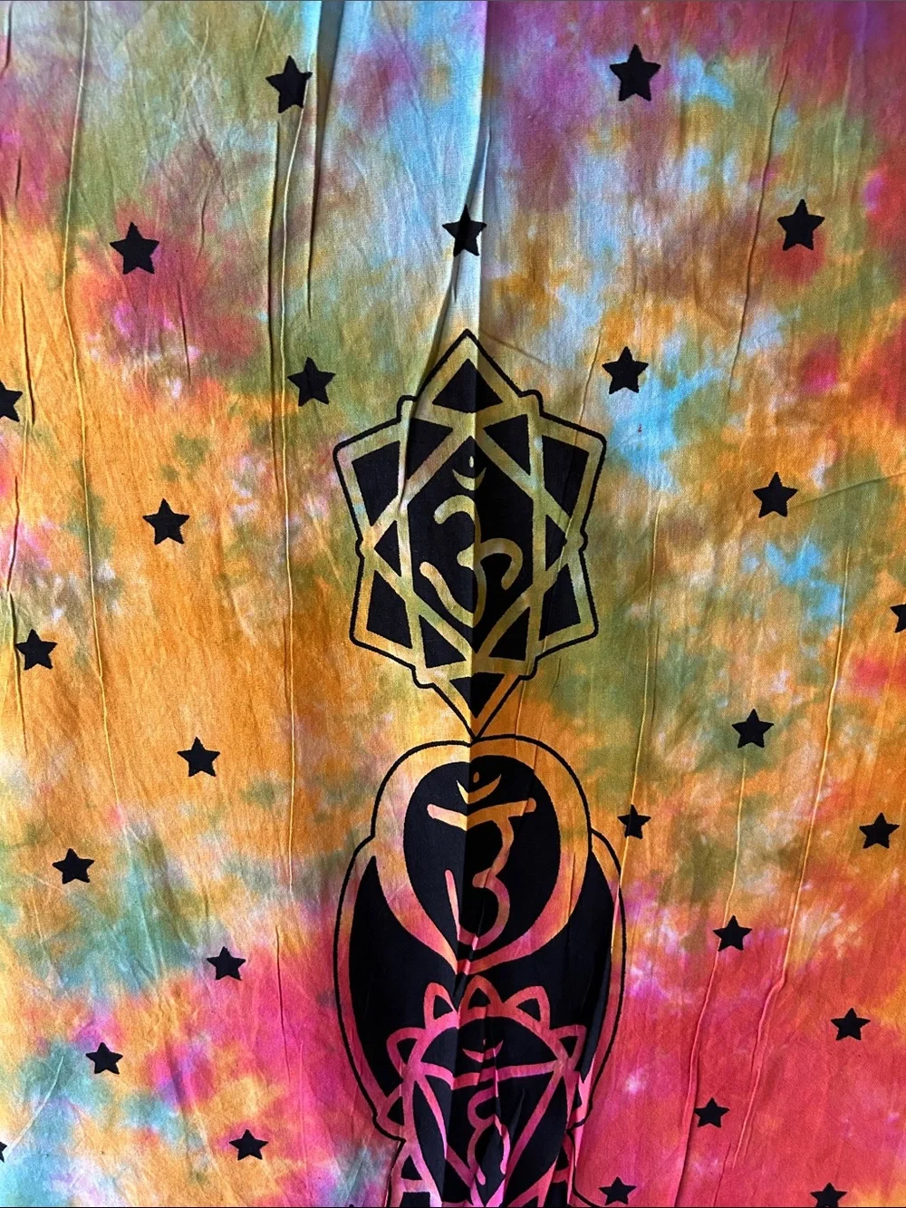 Rainbow Chakra Tie-Dye Meditation Wall Hanging Tapestry | 78